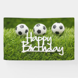 Banderoles Boule de football avec signe Joyeux Anniversaire s