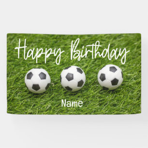 Banderoles Boule de football avec signe Joyeux Anniversaire s