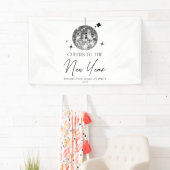 Banderoles Boule disco argentée fête du Nouvel An (En situation)