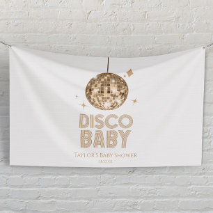 Banderoles Boule disco dorée 'Disco Baby' Baby Shower