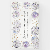 Banderoles Boule Disco Étoile Aquarelle Anniversaire (Vertical)