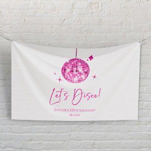 Banderoles Boule disco rose Faisons la disco Fête d'anniversa