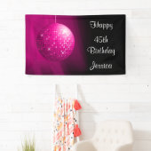 Banderoles Boule rose de disco de partie de (En situation)