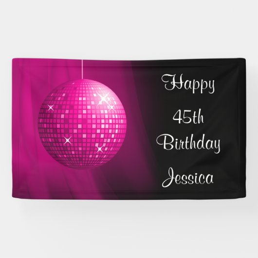 Banderoles Boule rose de disco de partie de (Horizontal)