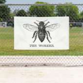 Banderoles Bourdon noir ouvrier abeille miel (En situation)