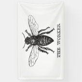 Banderoles Bourdon noir ouvrier abeille miel (Vertical)