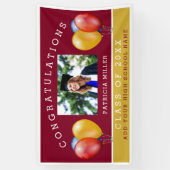 Banderoles Bourgogne Et Gold Photo Graduation Félicitations (Vertical)