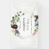 Banderoles Bourgogne Fête des mariées Florale et Verdure (Vertical)