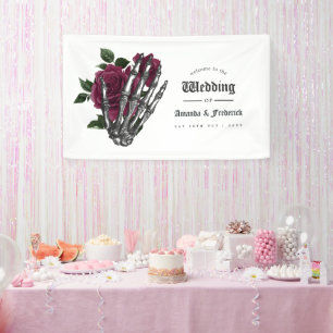 Banderoles Bourgogne Florale Gothique Fantaisiste Bienvenue d