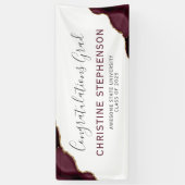 Banderoles Bourgogne Gold Agate Félicitations Diplôme (Vertical)