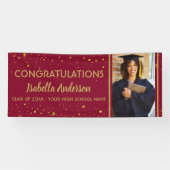 Banderoles Bourgogne Gold Confetti Grad Photo Grad 2025 (Horizontal)