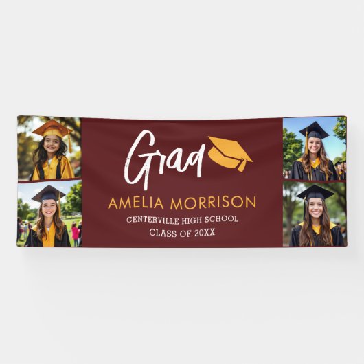 Banderoles Bourgogne Photo Collage Graduate Graduate Graduate (Horizontal)