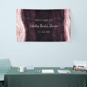 Banderoles Bourgogne & Rose Gold Geode Fête des mariées Bienv (Salon professionnel)