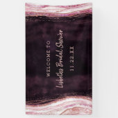 Banderoles Bourgogne & Rose Gold Geode Fête des mariées Bienv (Vertical)