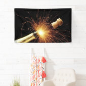 Banderoles bouteille de champagne Réveillon du Nouvel An (En situation)