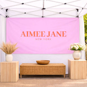 Banderoles Boutique de Luxe Minimaliste Rose/Orange