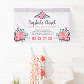 Banderoles Boutique de vêtements floraux Boho Hanger (En situation)