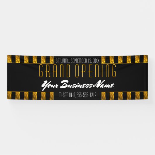 Banderoles Boutique élégante d'affaires de rayures d'or du (Horizontal)