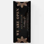 Banderoles boutique en cuir noir (Vertical)