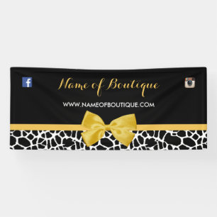 Banderoles Boutique Imprimante Giraffe tendance Bow jaune 2 p
