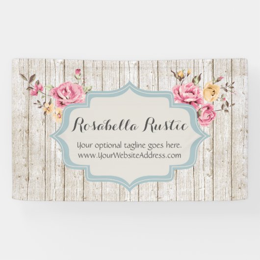 Banderoles Boutique rustique florale chic minable en bois et (Horizontal)