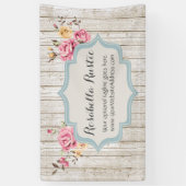Banderoles Boutique rustique florale chic minable en bois et (Vertical)