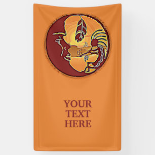 Banderoles Bouton paysage - Plume de lune Kokopelli 1