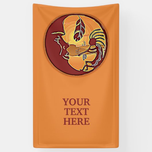 Banderoles Bouton paysage - Plume de lune Kokopelli 1 (Vertical)