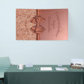 Banderoles Bow en satin rose or - (Salon professionnel)