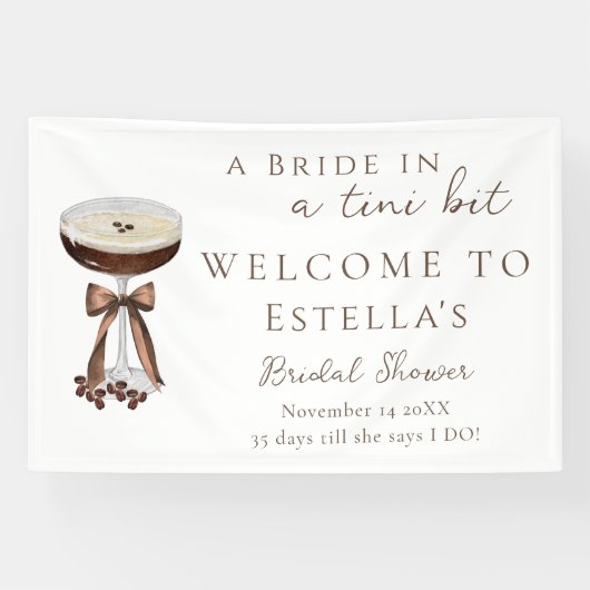 Banderoles Bow Espresso Martini Fête des mariées Affiche de b (Horizontal)