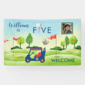 Banderoles Boy Golf Thème 5ème anniversaire (Horizontal)