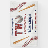 Banderoles Boys Baseball 2e anniversaire Bienvenue (Vertical)