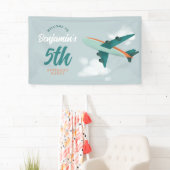 Banderoles Boys Blue Blue Avion Voyage Anniversaire Bienvenue (En situation)