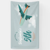 Banderoles Boys Blue Blue Avion Voyage Anniversaire Bienvenue (Vertical)