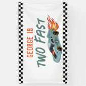 Banderoles Boys Cool Deux Fast 2e Anniversaire Hot Car (Vertical)