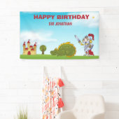 Banderoles Boys Medieval Chevalier Dragon fête d'anniversaire (En situation)