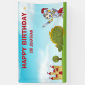 Banderoles Boys Medieval Chevalier Dragon fête d'anniversaire (Vertical)