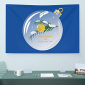 Banderoles Branche de Noël décorée en bauble (Salon professionnel)