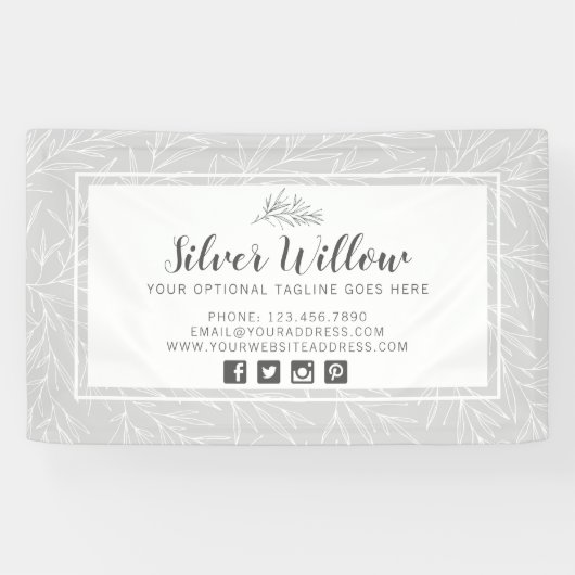 Banderoles Branches de feuilles végétales modernes minimalist (Horizontal)