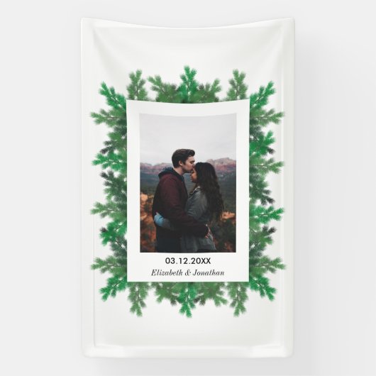 Banderoles Branches de l'arbre d'hiver Mariage photo (Verticale)