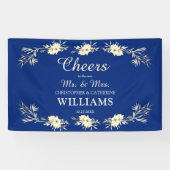 Banderoles Bravo à M. & Mme Blue Floral Mariage (Horizontal)