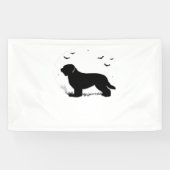 Banderoles Briard Chien - Halloween Lune Silhouette surdimens (Horizontal)