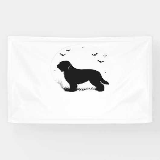 Banderoles Briard Chien - Halloween Lune Silhouette surdimens (Horizontal)