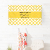 Banderoles Bride Motif de Quatrefoil jaune et blanc citron (En situation)