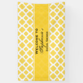 Banderoles Bride Motif de Quatrefoil jaune et blanc citron (Vertical)