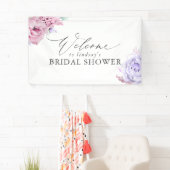 Banderoles Bride rose violet florale / Baby shower Bienvenue (En situation)
