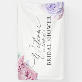 Banderoles Bride rose violet florale / Baby shower Bienvenue (Vertical)