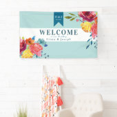 Banderoles Bright Été coloré turquoise Mariage floral (En situation)