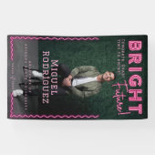 Banderoles Bright Future Pink Neon Grad Photo Graduation (Horizontal)