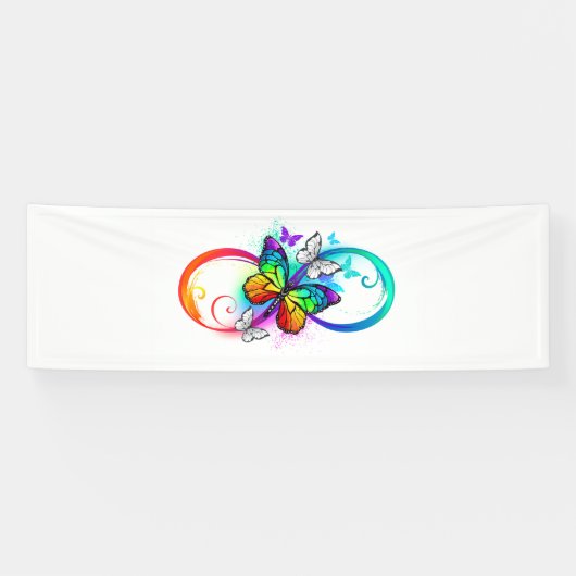 Banderoles Bright infinity with rainbow butterfly (Horizontal)